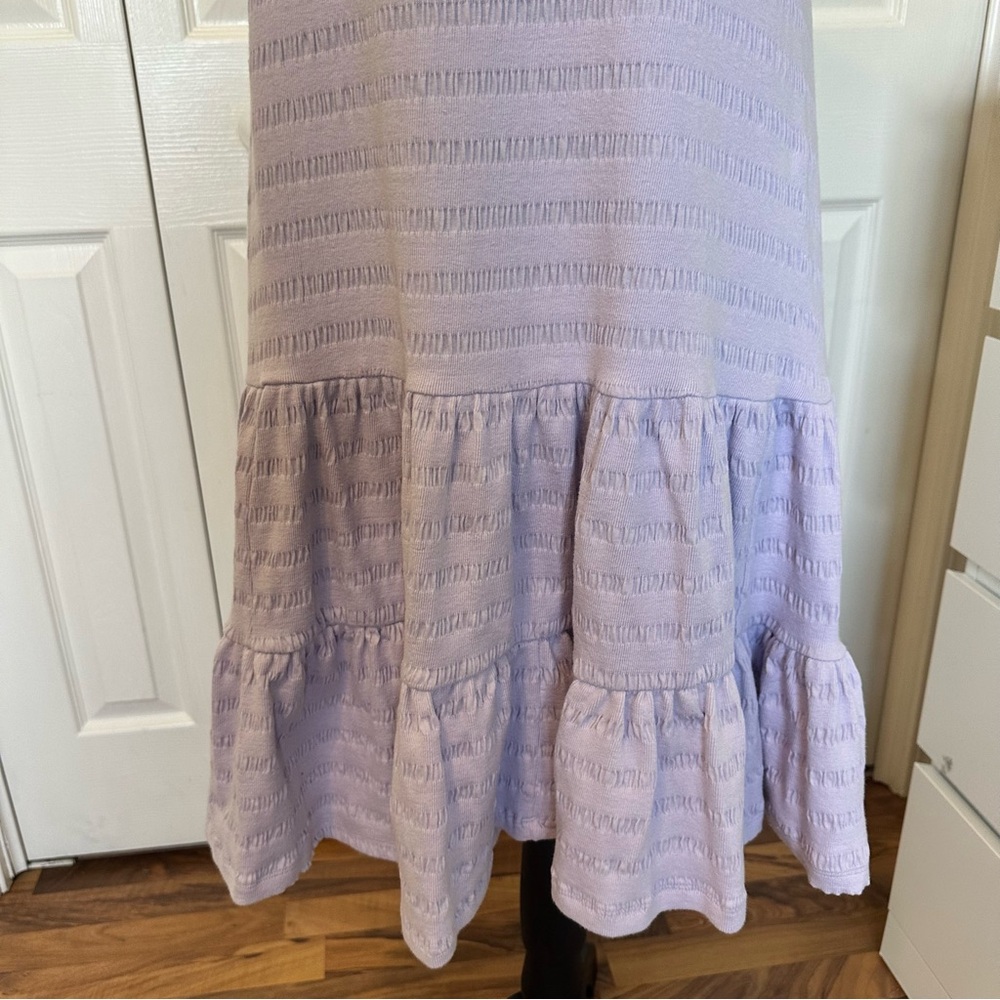 Anthropologie Lavender Open-Back Tiered Mini Dress Size M - Picture 7 of 13